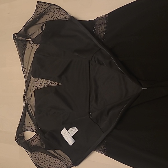 90s EUC Fiesta Fashionista Black Maxi Gown with Sheer/Beaded Details - Picture 9 of 13